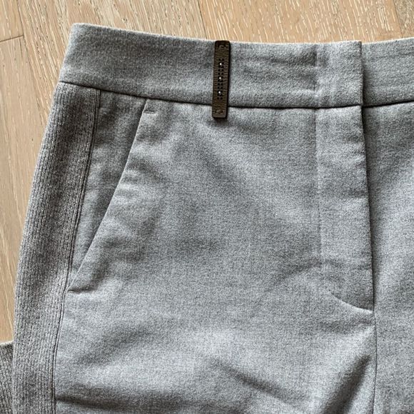 Peserico Side Stripe Rib Cuff 28" Trouser Grey Sz42 - Picture 4 of 11